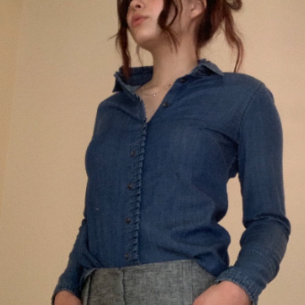 Banana Republic, denim blouse.